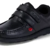 Youth Mens Fragma Moc Twin Vel Leather Black