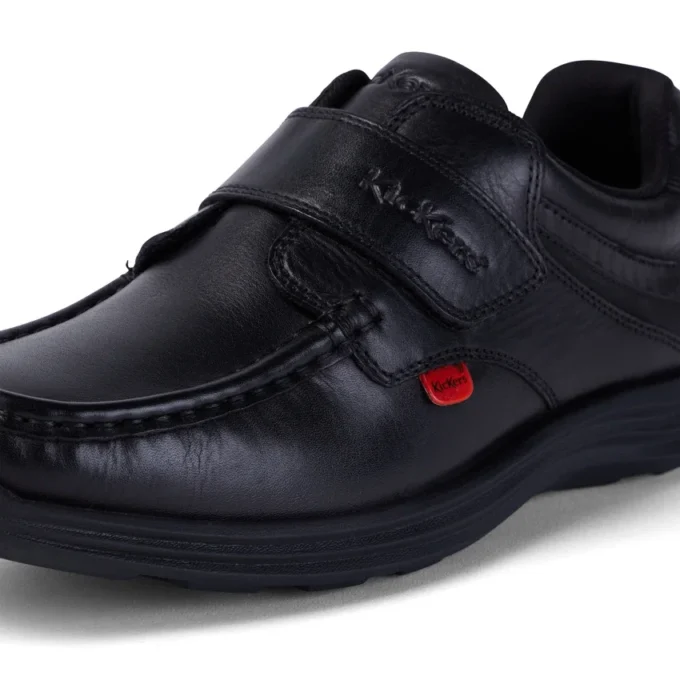 Youth Mens Reasan Strap Leather Black