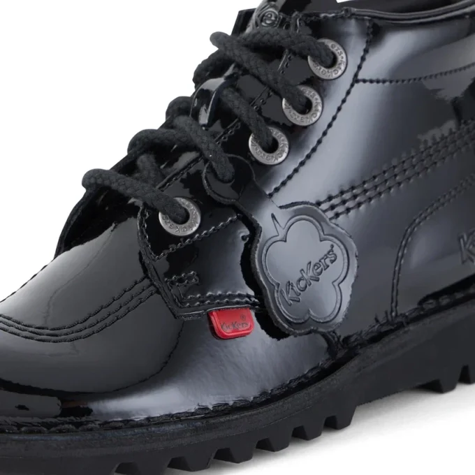 Youth Unisex Kick Hi Patent Leather Black