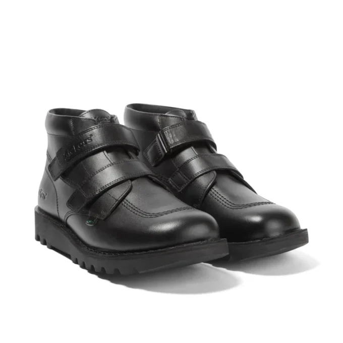 Youth Unisex Kick Hi Vel Leather Black