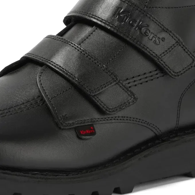 Youth Unisex Kick Hi Vel Leather Black