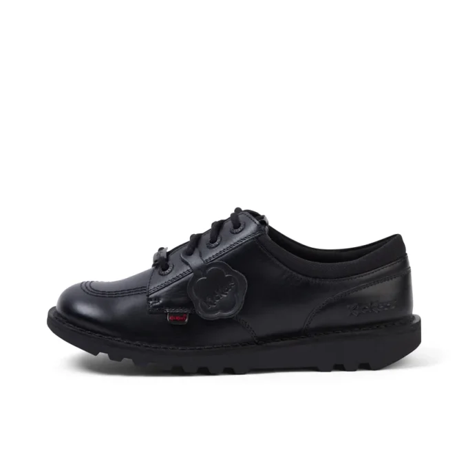 Youth Unisex Kick Lo Mix Mesh Leather Black