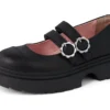 Youth Womens Kenzi MJ Leather Shoes Black