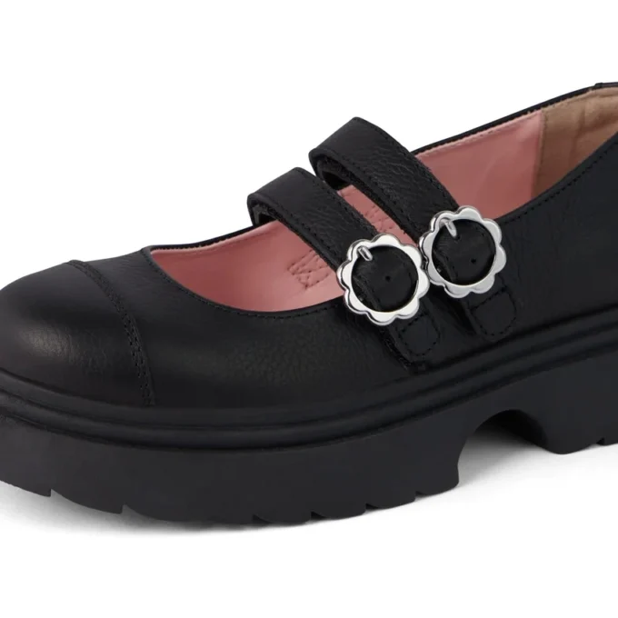 Youth Womens Kenzi MJ Leather Shoes Black