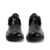 Youth Womens Kick T Bar Leather Alternative Patent Leather Black