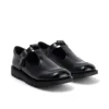 Youth Womens Kick T Bar Leather Alternative Patent Leather Black