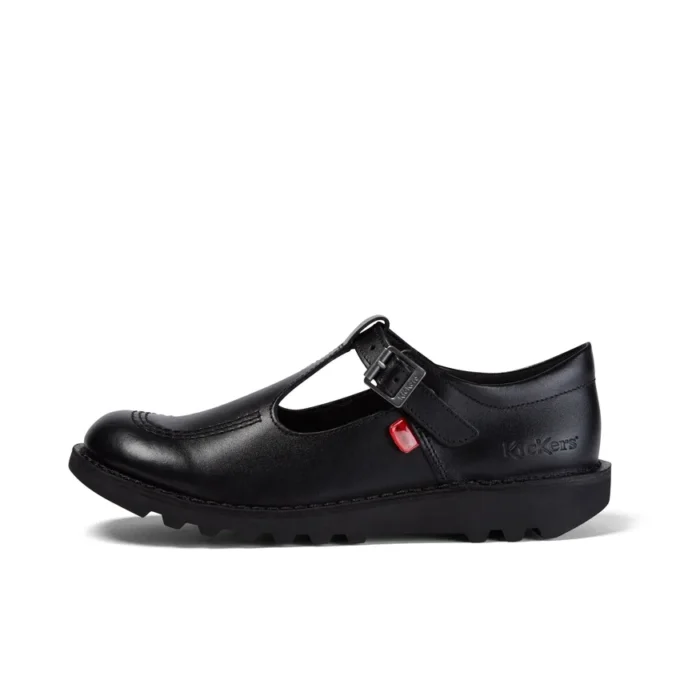 Youth Womens Kick T Bar Leather Black