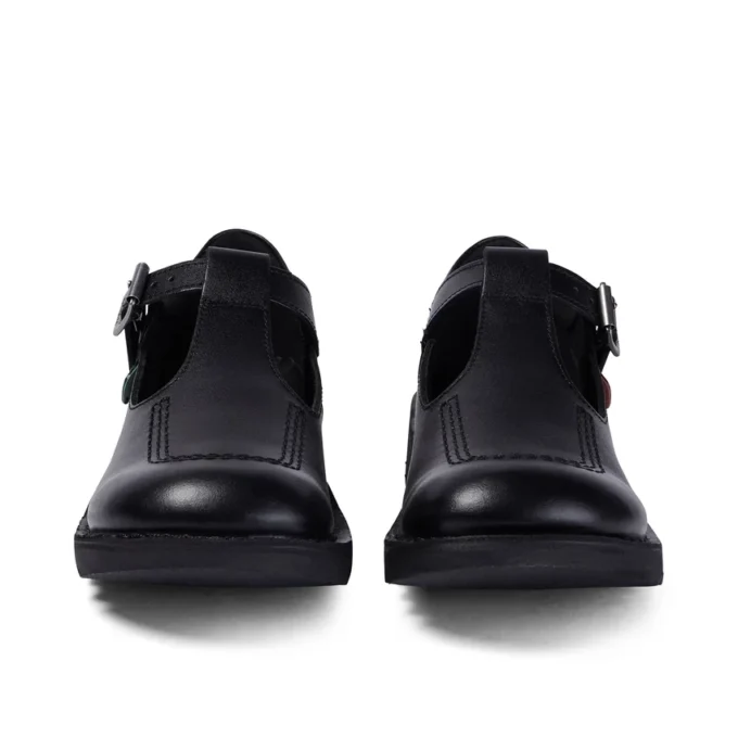 Youth Womens Kick T Bar Leather Black