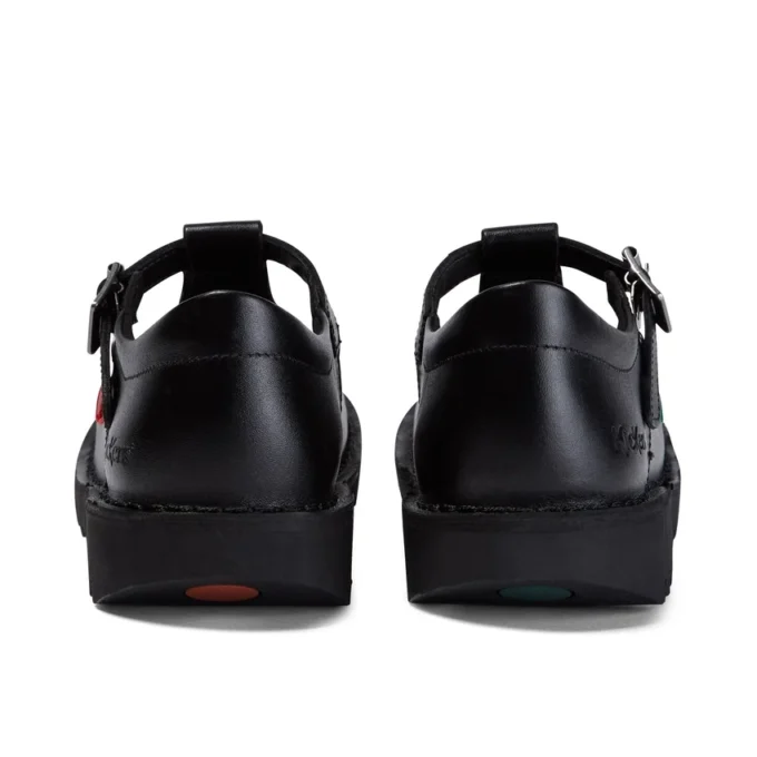 Youth Womens Kick T Bar Leather Black