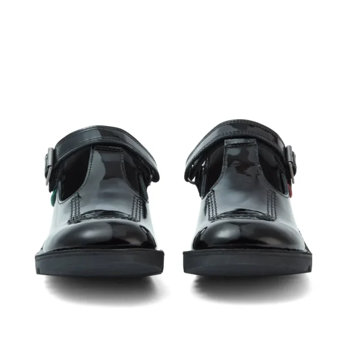 Youth Womens Kick T Bar Patent Leather Black