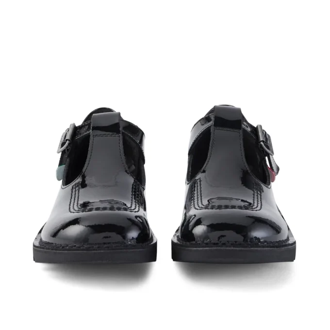 Youth Womens Kick T Bar Patent Leather Black
