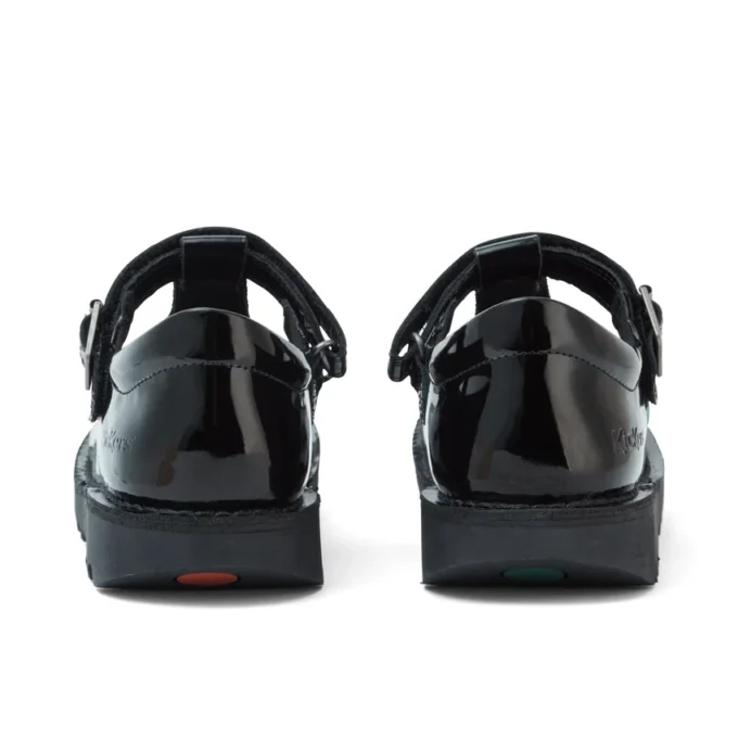 Youth Womens Kick T Bar Patent Leather Black
