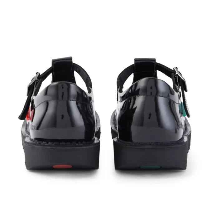 Youth Womens Kick T Bar Patent Leather Black