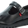 Youth Womens Kick T Bar Patent Leather Black