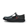 Youth Womens Kick T Bar Vel Leather Black