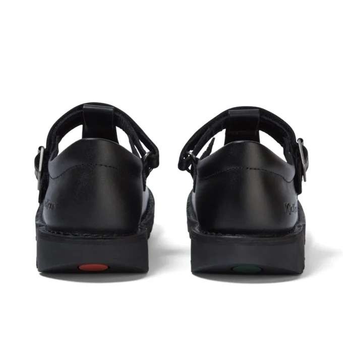 Youth Womens Kick T Bar Vel Leather Black