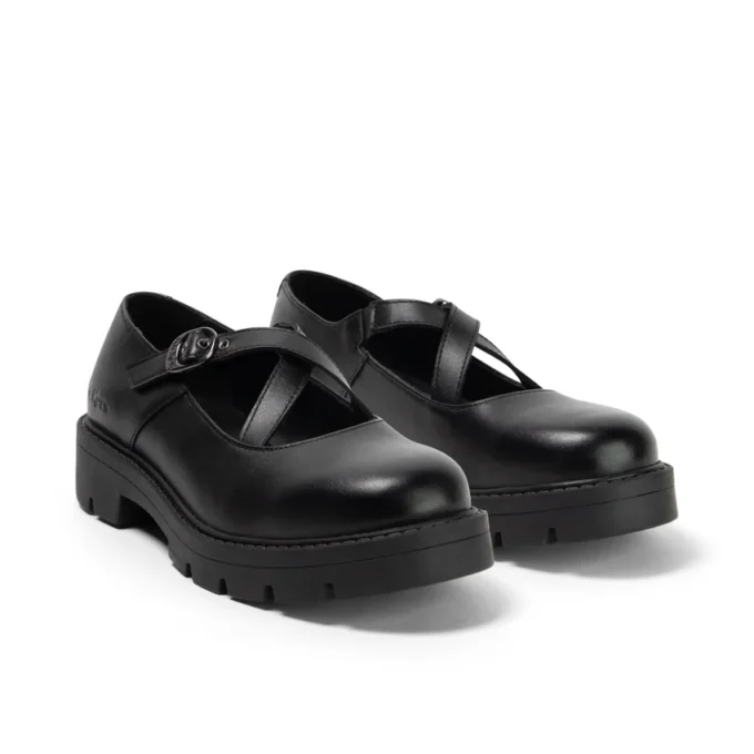 Youth Womens Kori MJ Cross High shine leather Black