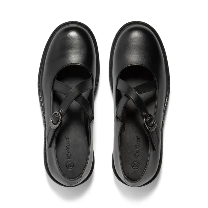 Youth Womens Kori MJ Cross High shine leather Black