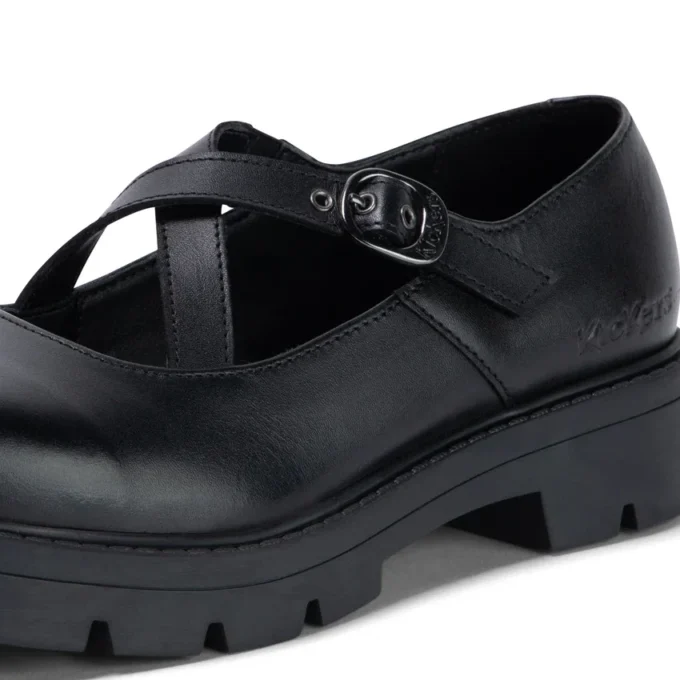 Youth Womens Kori MJ Cross High shine leather Black