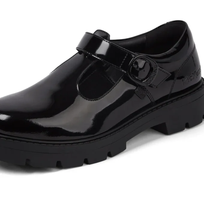 Youth Womens Kori Tbar Patent Leather Black