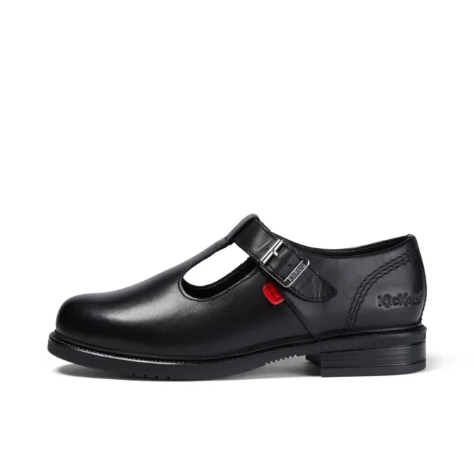 Youth Womens Lach T-Bar Leather Black