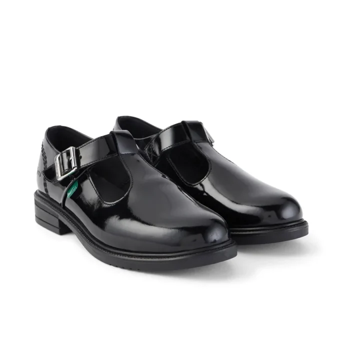 Youth Womens Lach T-Bar Leather Black