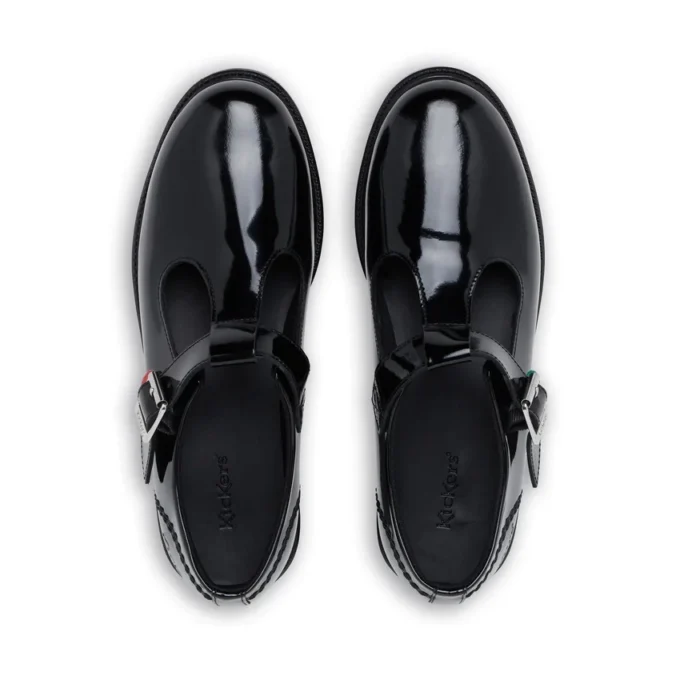 Youth Womens Lach T-Bar Leather Black
