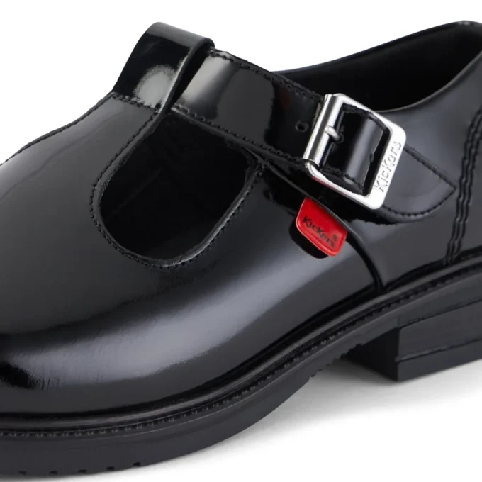 Youth Womens Lach T-Bar Leather Black