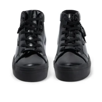Youth Womens Tovni Hi Stack Chain Patent Leather Black