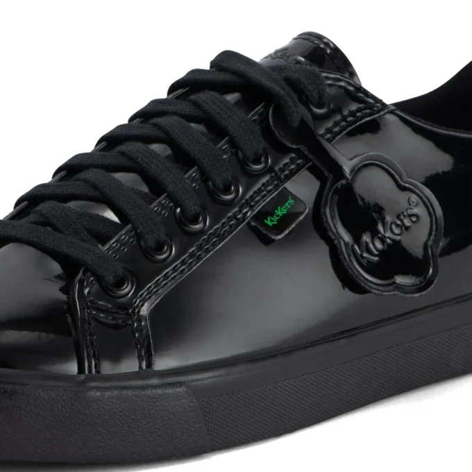 Youth Womens Tovni Lacer Leather Alternative Patent Leather Black