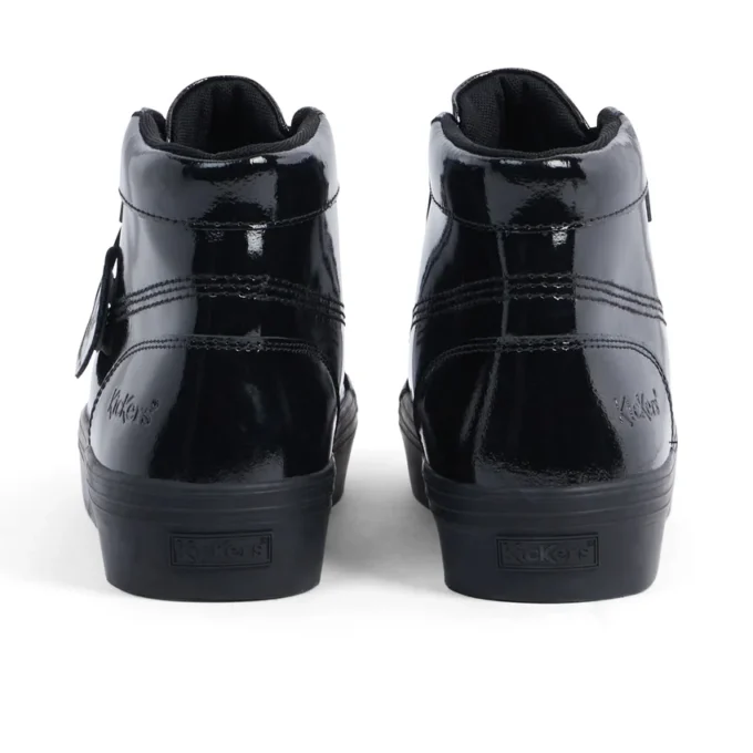 Youth Womens Tovni Stack Hi Flower Patent Leather Black