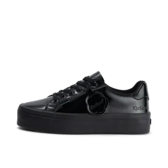 Youth Womens Tovni stack Leather Alternative Patent Leather Black