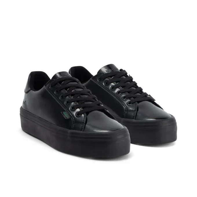 Youth Womens Tovni stack Leather Alternative Patent Leather Black