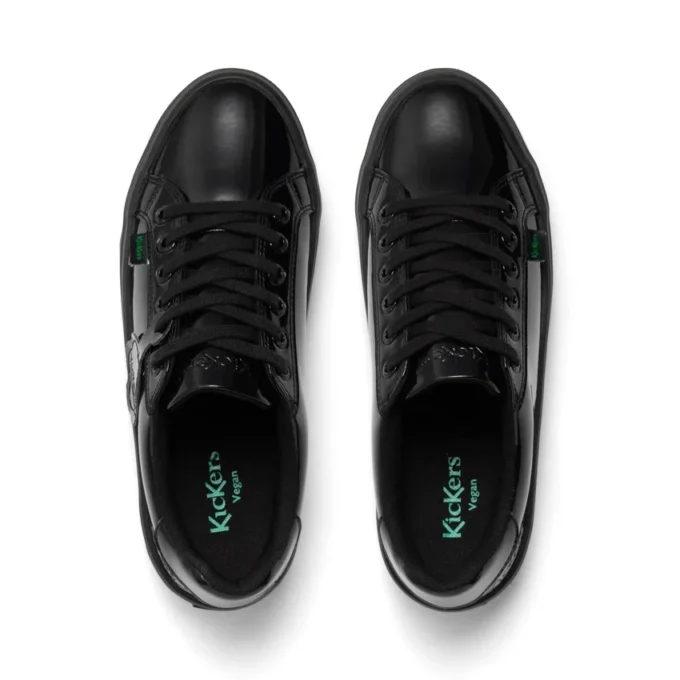 Youth Womens Tovni stack Leather Alternative Patent Leather Black