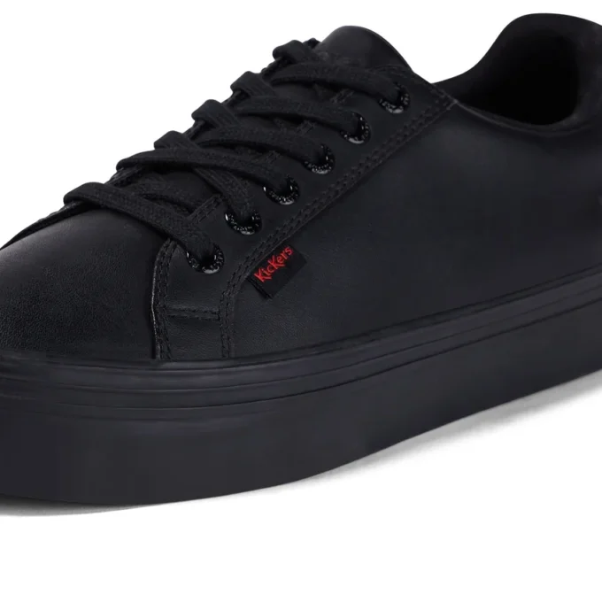 Youth Womens Tovni Stack Leather Black